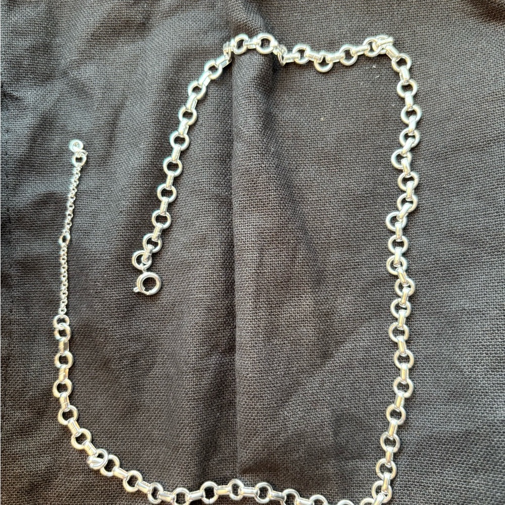 Roll Link Clean Silver Chain Necklace Nordstrom Brand - Picture 4 of 8